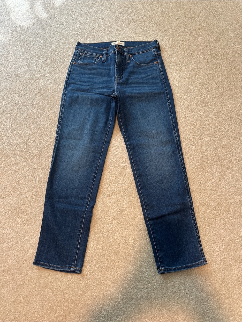 Madewell Women's Straight Leg Jeans in Dark Blue Wash